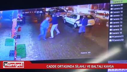 Cadde ortasında silahlı ve baltalı kavga