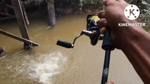 GILA IKAN APA IKAN JORAN SAMPAI ADA YANG PATAH  MANCING IKAN HAMPALA DI SUNGAI KERUH