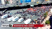 Mecidiyeköy'de TOMA'lı barikat