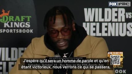 Poids lourds - Wilder : "J'espère qu'Usyk sera un homme de parole"