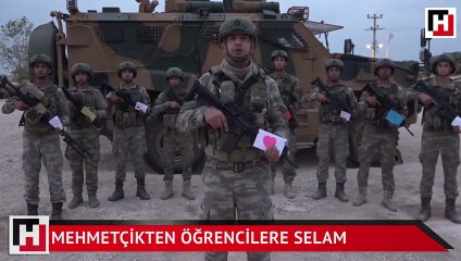 Mehmetçikten öğrencilere selam