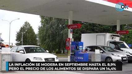 La inflación se modera en septiembre hasta el 8,9% pero el precio de los alimentos se dispara un 14,4%
