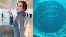 A RIVETING underwater glimpse of the world's DEEPEST swimming pool