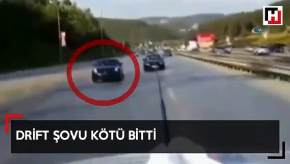 'Driftçi' magandanın şovu bariyerlerde bitti