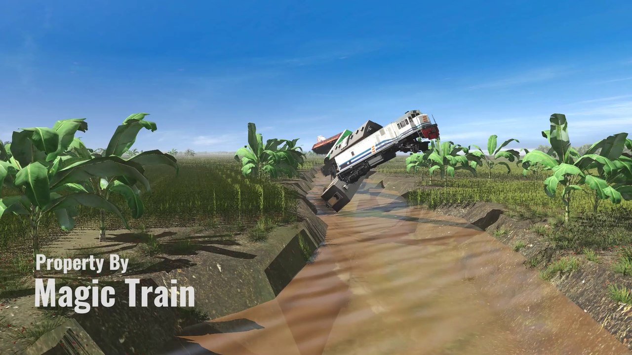 Railroad Journey Flying Train Simulator 2019 | Flying Train Diving Zigzag into the water and swimming
