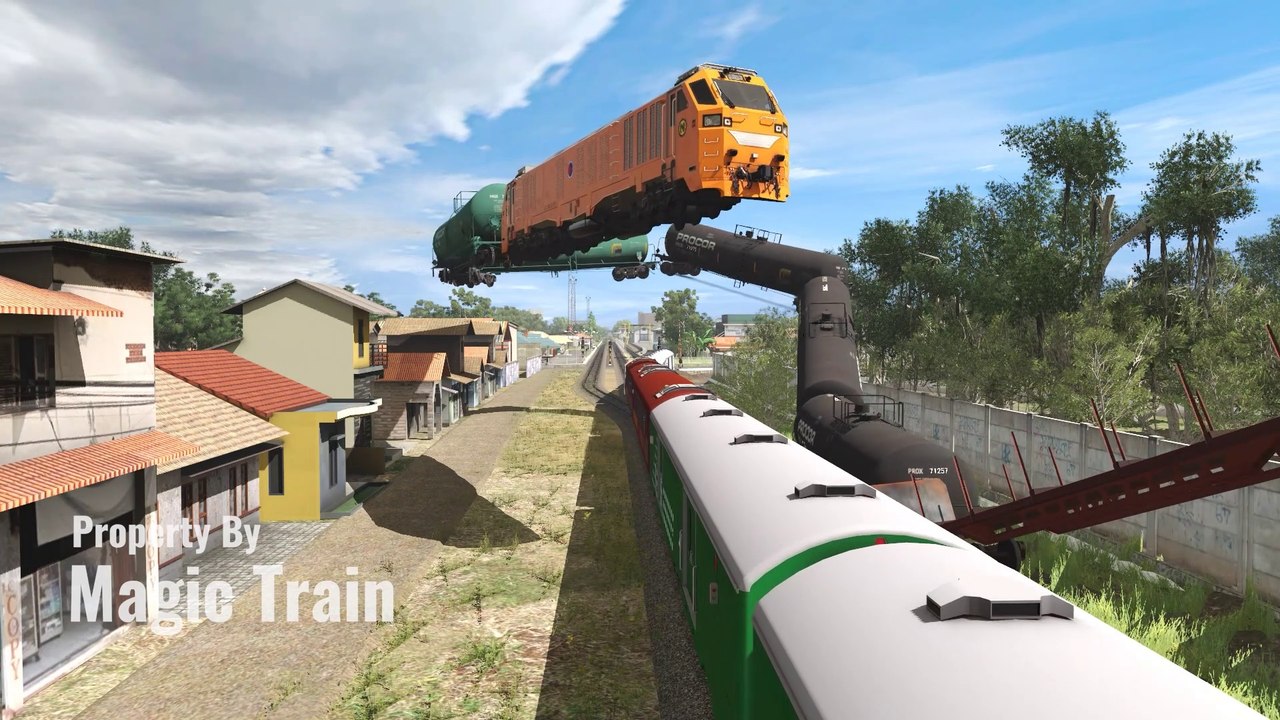 Railroad Journey Flying Train Simulator 2019 | Flying Train,Railroud journey swerving, zigzagging, swooping through containers