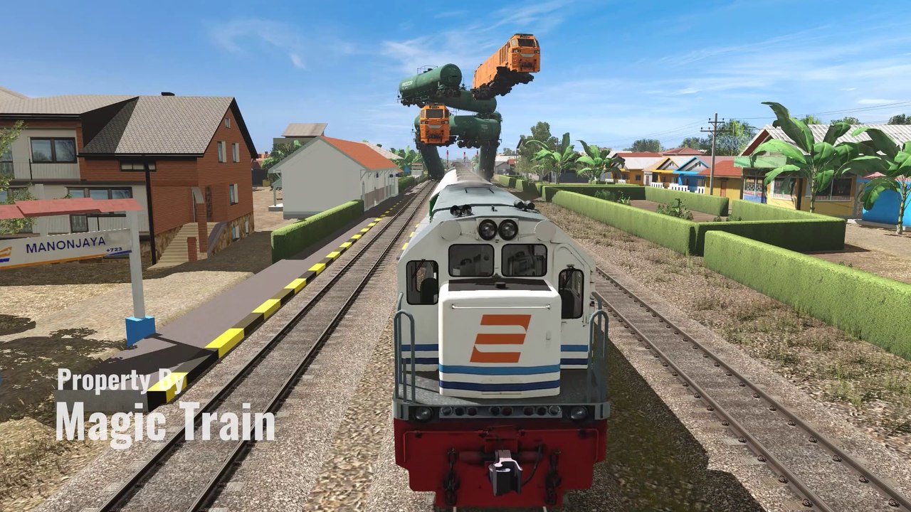Railroad Journey Flying Train Simulator 2019 |  Terrifying!! The cc201 Train Flying Inverted Rolling on the rails is very stressful