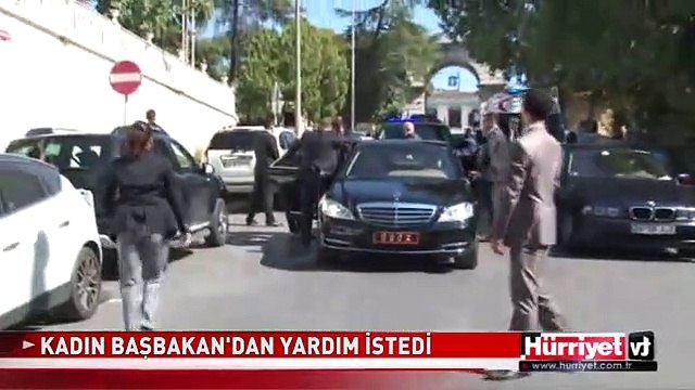KONVOYUN ÖNÜNÜ KESİP BAŞBAKAN'DAN YARDIM İSTEDİ