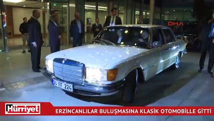 Binali Yıldırım, "Erzincanlılar Buluşması"na klasik otomobille gitti