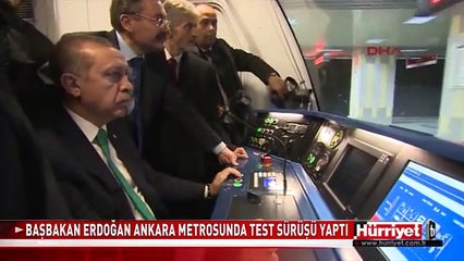 BAŞBAKAN ERDOĞAN ANKARA METROSUNDA TEST SÜRÜŞÜ YAPTI