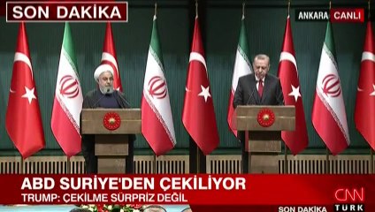 Cumhurbaşkanı Erdoğan  Ruhani’yle ortak basın toplantısında konuştu