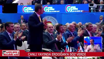 Canlı yayında Erdoğan'a söz verdi