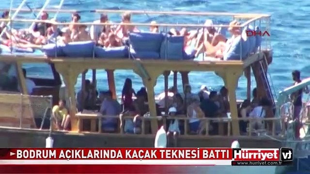 BODRUM AÇIKLARINDA KAÇAK TEKNESİ BATTI