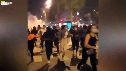 PSG kaybedince bazı Fransız taraftarlar Paris sokaklarını karıştırdı!