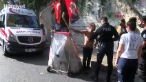 Beşiktaş'ta bayılan kağıt toplayıcısı ayılınca sağlıkçılara saldırdı