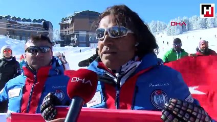 Yunan vekile tepki için Uludağ'da dev bayrak açtılar