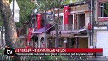 Vezneciler'de iş yerlerine Türk bayrakları asıldı