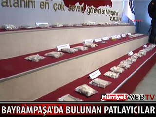 BAYRAMPAŞA'DA BULUNAN PATLAYICILAR BASINA GÖSTERİLDİ