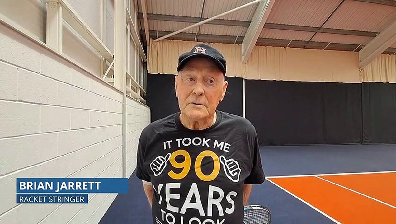 Brian Jarrett, Wimbledon and Queen's racket stringer, who's still playing tennis aged 90