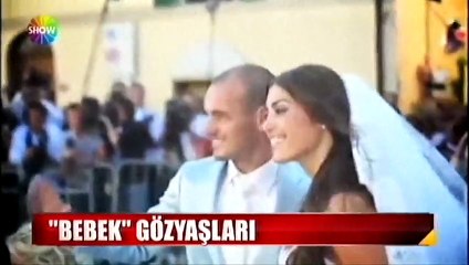 Wesley Sneijder'in eşi gözyaşlarına boğuldu