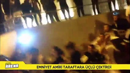 Emniyet amiri taraftara üçlü çektirdi