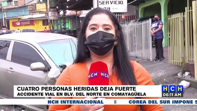 ¡Leñazo! Cuatro heridos, deja brutal colisión en el bulevar del norte, Comayagüela