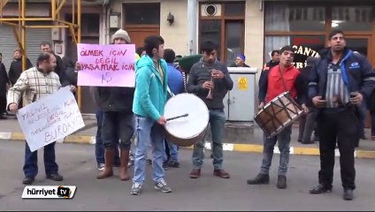 Belediye Başkanı ve belde halkından tabutlu termik santral eylemi