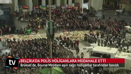 Brüksel'de polis aşırı sağcı holiganlara müdahale etti