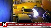 Otomobili benzin döküp yaktılar