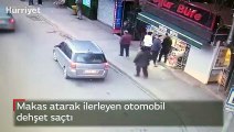 Makas atarak ilerleyen bir otomobil adeta dehşet saçtı