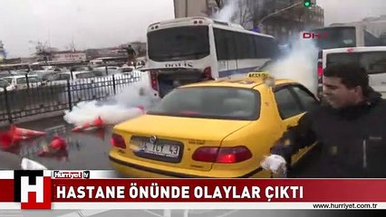 HASTANE ÖNÜNDE OLAYLAR ÇIKTI