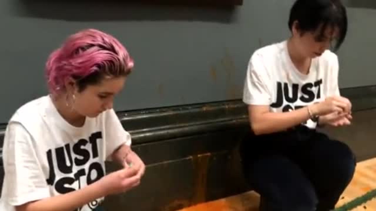 Dos activistas lanzan sopa de tomate a 'Los Girasoles" de Van Gogh en la National Gallery de Londres