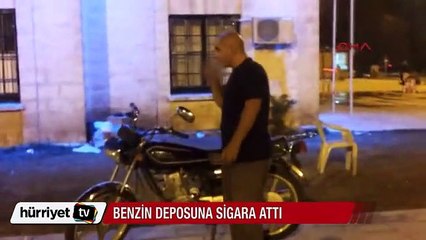 Gözaltına alınacağını anlayınca benzin deposuna sigara attı