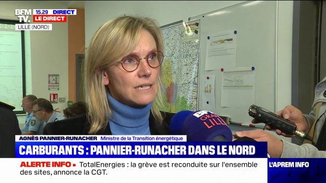 Carburant: Nous avons pris les arrêtés permettant aux camions-citernes de circuler ce week-end , annonce Agnès Pannier-Runacher