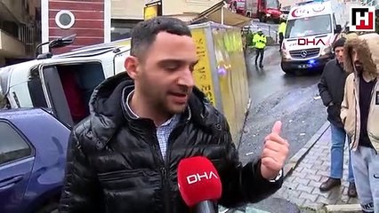 Beşiktaş'ta kaza: Kamyonet otomobilin üzerine devrildi