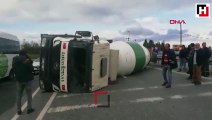 Sultangazi'de beton mikseri devrildi