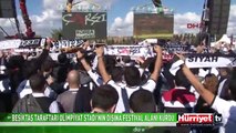 BEŞİKTAŞ TARAFTARI OLİMPİYAT STADI'NIN DIŞINA FESTİVAL ALANI KURDU