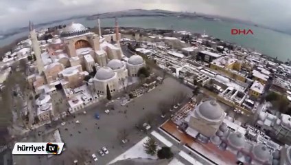 Beyaz örtü altındaki İstanbul'un havadan görüntüsü