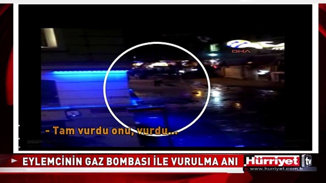 BEŞİKTAŞ'TA EYLEMCİ GAZ BOMBASIYLA BÖYLE VURULDU! TAKSİM GEZİ PARKI PROTESTOSU
