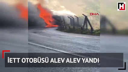 Beykoz'da İETT otobüsü yandı