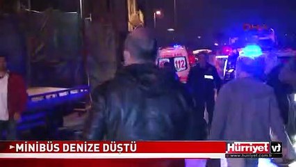 BEYKOZ'DA MİNİBÜS DENİZE DÜŞTÜ