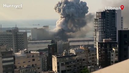 Beyrut'taki patlamanın en net görüntüleri yayınlandı