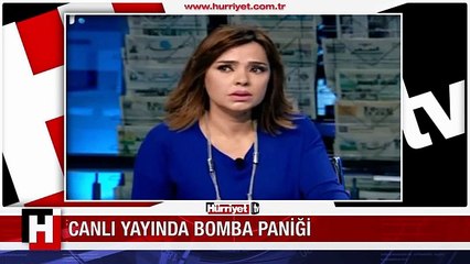 CANLI YAYINDA BOMBA PANİĞİ