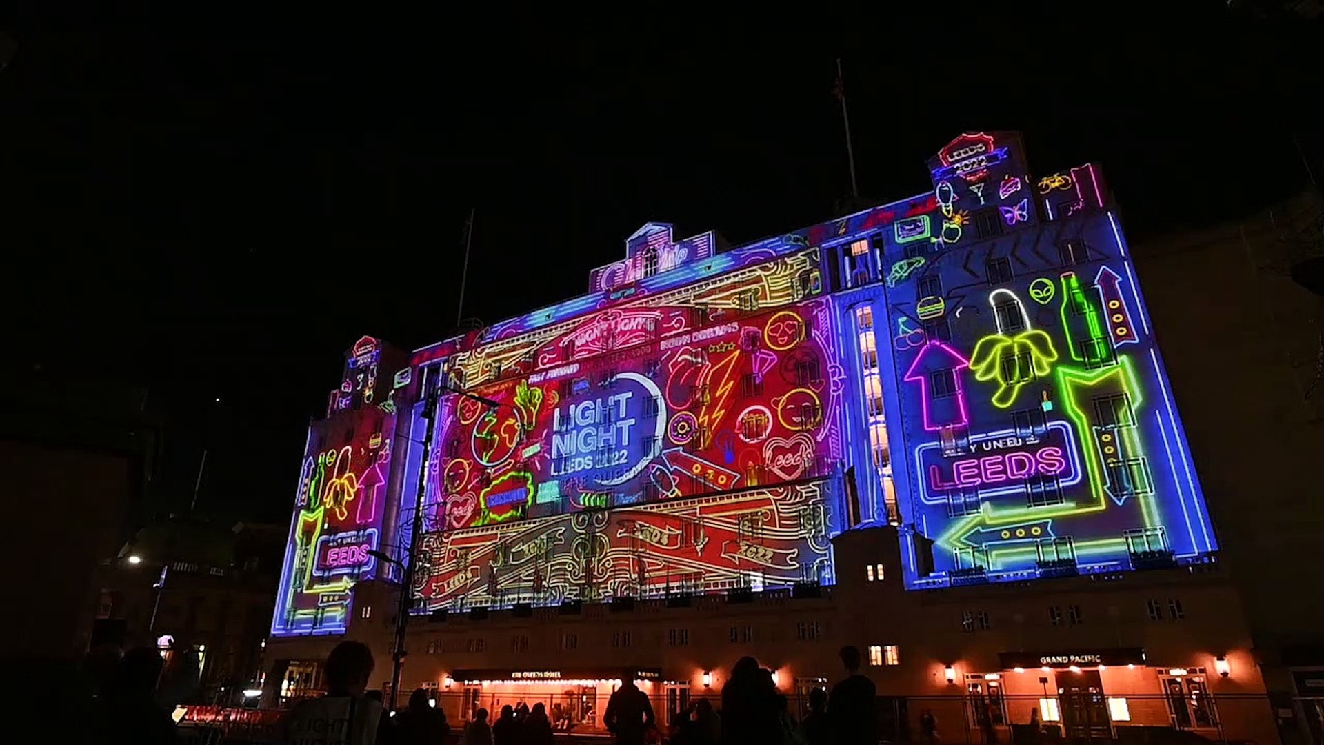 Light Night Leeds 2022: Breathtaking footage from The Queens and Wellington  Place