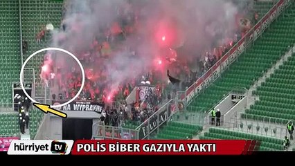 Polis biber gazıyla taraftarı yaktı