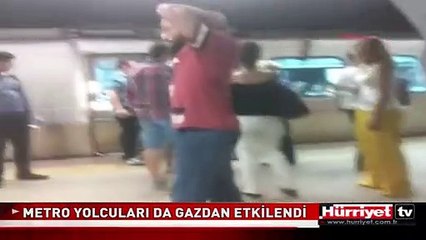 TAKSİM'DE METRO YOLCULARINA DA BİBER GAZI