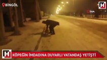 Köpeğin imdadına duyarlı vatandaş yetişti