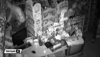 Hırsızlık anı güvenlik kamerasında