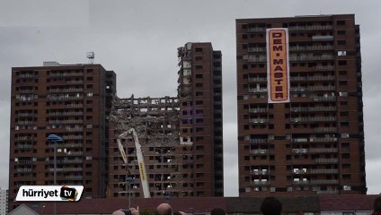 22 katlı bina 5 saniyede yok edildi