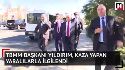 TBMM Başkanı Yıldırım, kaza yapan yaralılarla ilgilendi